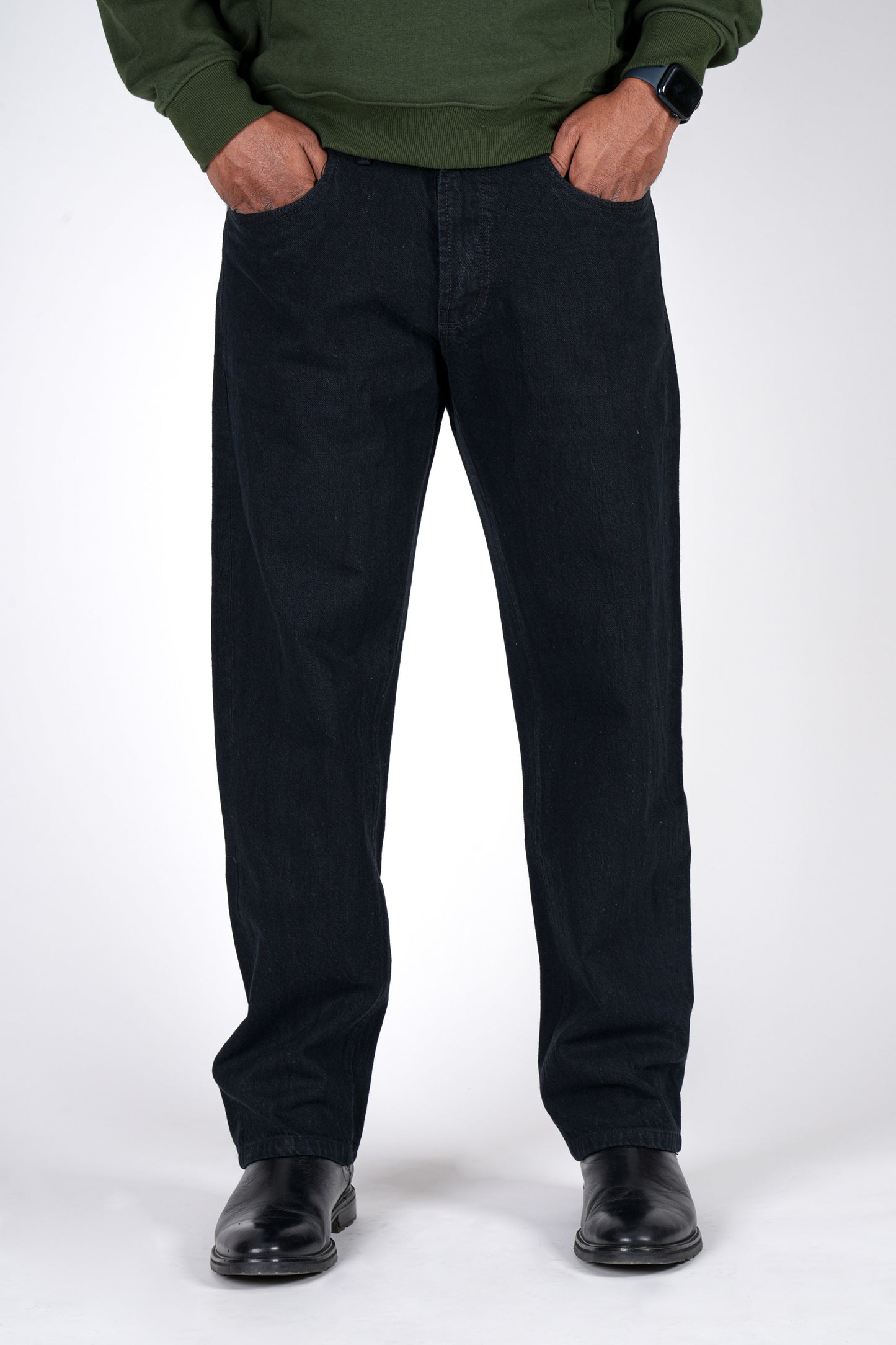 12 oz Obsidian Black Selvedge Jeans (100% Cotton)